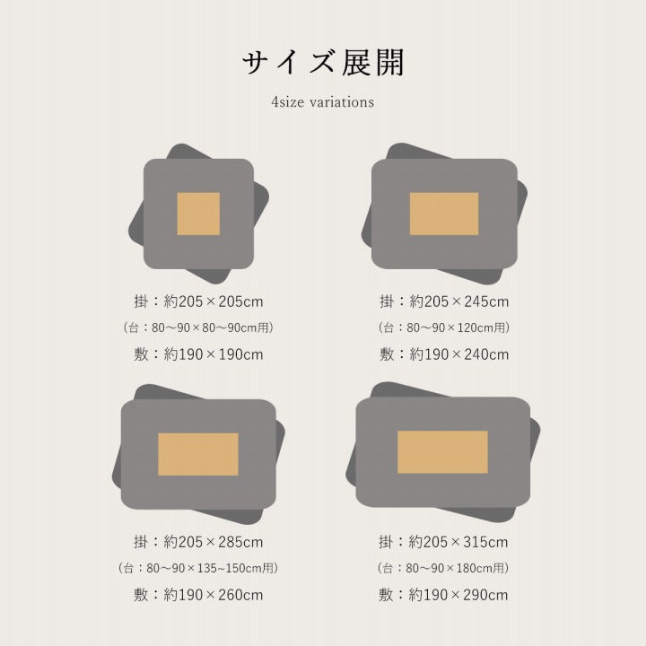 こたつ布団 掛敷セット 長方形 セット 和柄 ウサギ柄 約205×285cm 【メーカー直送商品】☆