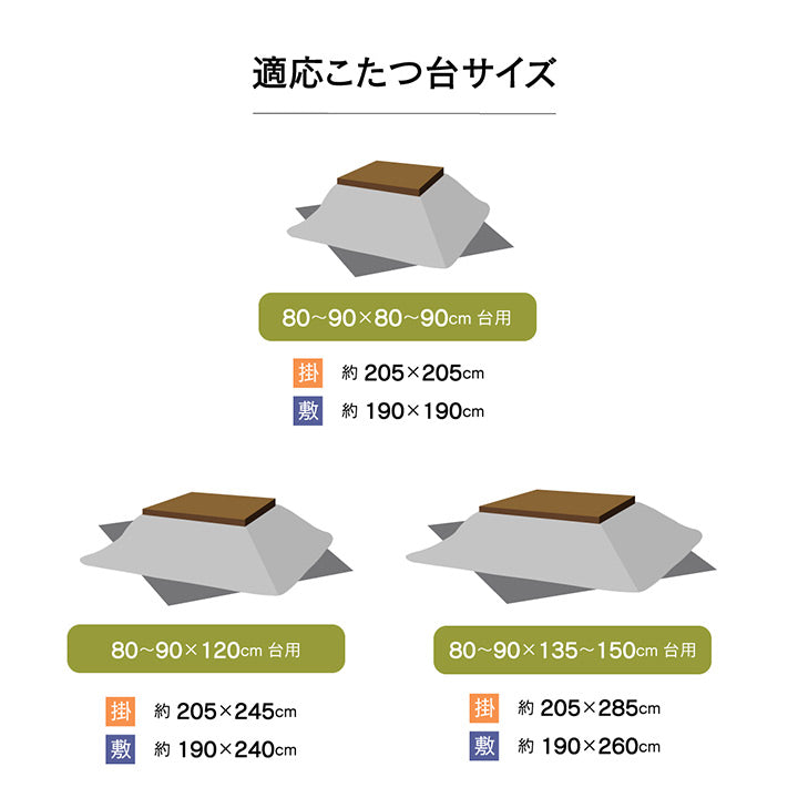 こたつ布団 正方形 おしゃれ 掛け敷きセット 約205×245cm 【メーカー直送商品】☆