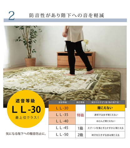 国産固綿40mm使用  ラグ ふっくら極厚敷き布団 『シャルマン』 約195×245cm 【メーカー直送商品】☆