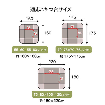 こたつ布団 おしゃれ 省スペース 正方形 ノルディック柄 電気代節約 ふわふわ なめらか 約 160×160cm 【メーカー直送商品】☆