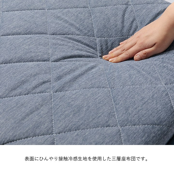 クッション 座布団 冷感 ひんやり ペット 寝転ぶ 三層 キルティング 洗える 約65×180cm  【メーカー直送商品】☆