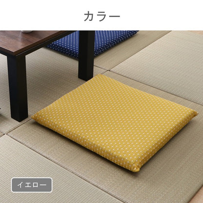 座布団 クッション ファブリック 詩織 ＢＥ 55×59cm 刺し子柄  【メーカー直送商品】