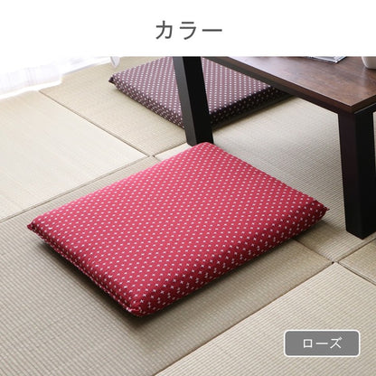 座布団 クッション ファブリック 詩織 ＢＥ 55×59cm 刺し子柄  【メーカー直送商品】