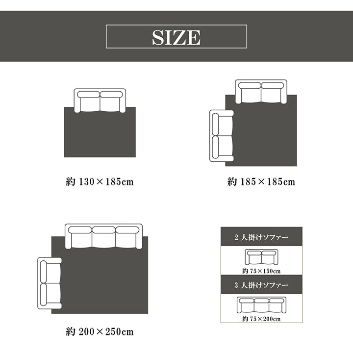 ラグ 長方形 シャギー 長毛 コンパクト 滑りにくい加工 制菌加工 洗える オールシーズン 約3畳 約200×250cm 床暖房 ホットカーペット対応 【メーカー直送商品】☆