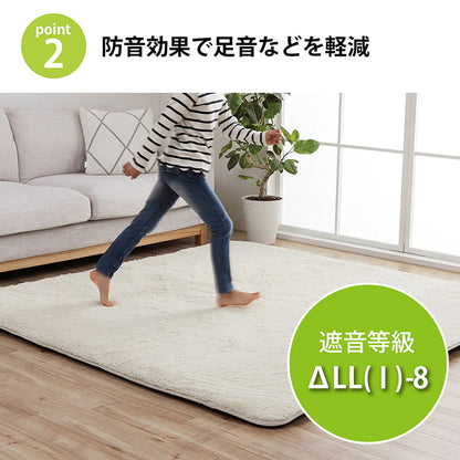 防音 下敷き 滑り止め ラグ 滑りにくい 防音マット 極厚 へたりにくい ナイス ボリューム ウレタン30mm クッション性 約180×235cm 床暖房 ホットカーペット対応【メーカー直送商品】☆