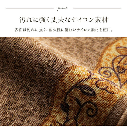 廊下敷 底冷え防止 キズ防止 クラシカル 花柄 汚れにくい 耐久性 丈夫 ナイロン素材 ズレにくい 裏面滑り止め 厚さ5mm 薄型 『リーガ』 約80×700cm 【メーカー直送商品】☆