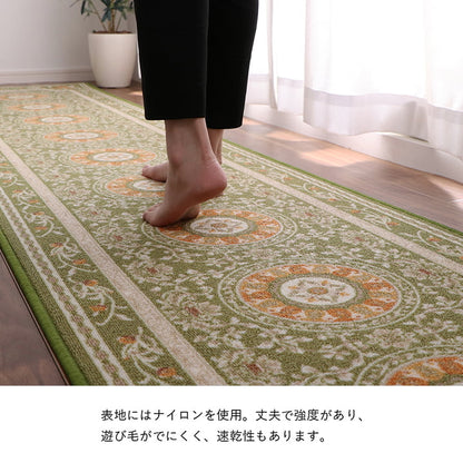 マット 廊下敷 撥水 エレガンス柄 滑りにくい 約60×180cm 【メーカー直送商品】☆