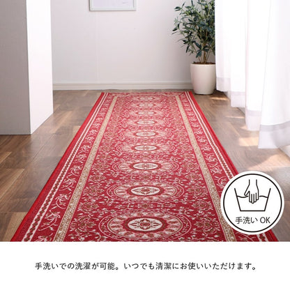 マット 廊下敷 撥水 エレガンス柄 滑りにくい 約60×240cm 【メーカー直送商品】☆