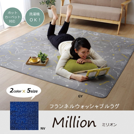 抗菌・防臭 ウォッシャブル フランネル ホットカーペットカバー 『WSミリオン RUG」約200×300cm 【メーカー直送商品】☆