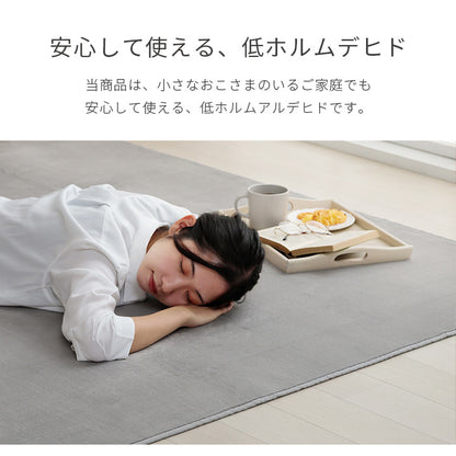 ラグ カーペット 円形 洗える 抗菌防臭 低ホルムアルデヒド 滑り止め付き 薄手 お手入れ簡単 無地 パウダーブルー 約185cm丸 （ホットカーペット対応） 【メーカー直送商品】☆