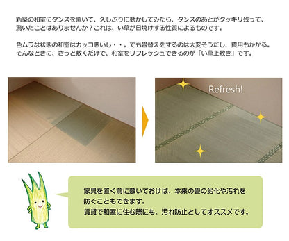 純国産 い草 上敷き カーペット 市松織 『不知火』 江戸間10畳(約440×352cm） 熊本県八代産イ草使用 【メーカー直送商品】☆