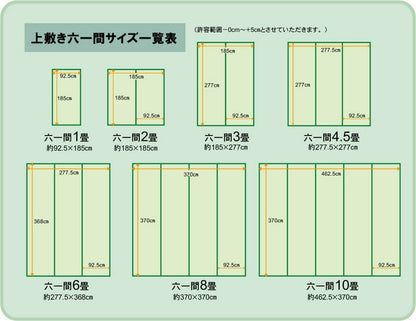 純国産 減農薬栽培 い草 上敷き カーペット 糸引織 『西陣』 六一間6畳(約277×370cm） 熊本県八代産イ草使用 【メーカー直送商品】☆