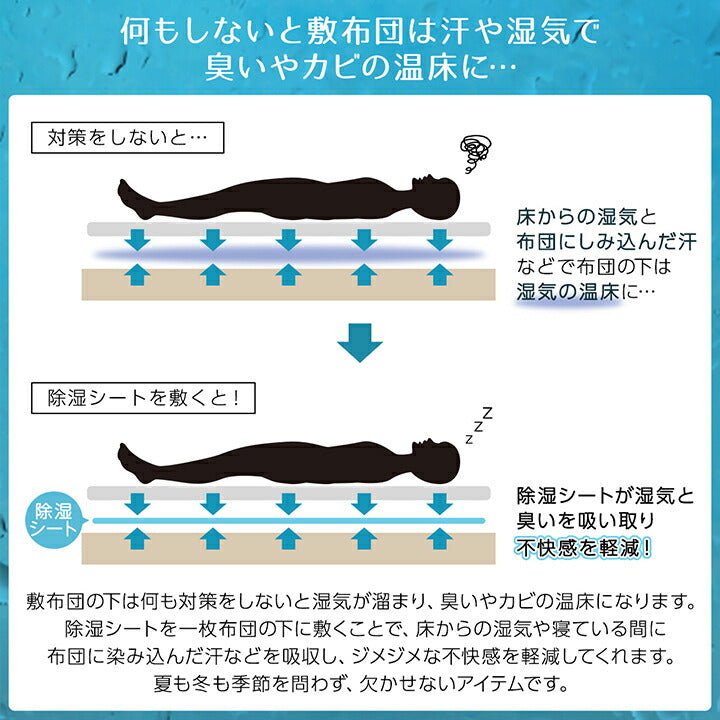 除湿シート 除湿マット ダブルサイズ 130×180cm【メーカー直送商品】