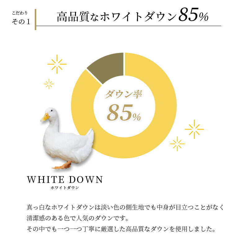 西川 ホワイトダウン85％ 羽毛掛ふとん ダブル