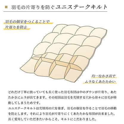 羽毛布団 クイーン ウクライナ産ダウン90％ 西川 不要ふとん回収サービス・収納ケース付 日本製