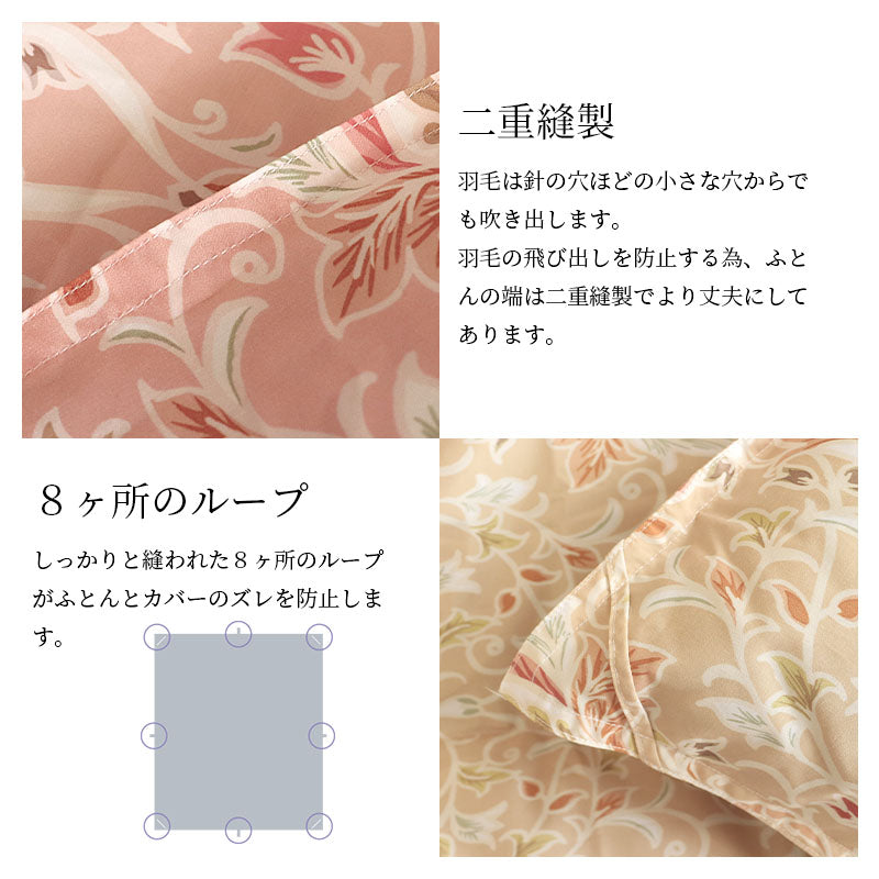 羽毛布団 クイーン ウクライナ産ダウン90％ 西川 不要ふとん回収サービス・収納ケース付 日本製