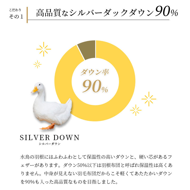 新生活応援 西川羽毛布団90％＋敷布団セット+枕＋カバー 6点セット