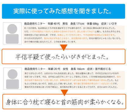 いびき軽減低反発枕 まくら 洗える 低反発 いびき解消 ピロー 枕 いびき対策 低反発 ネイビー 約64×35cm 【メーカー直送商品】