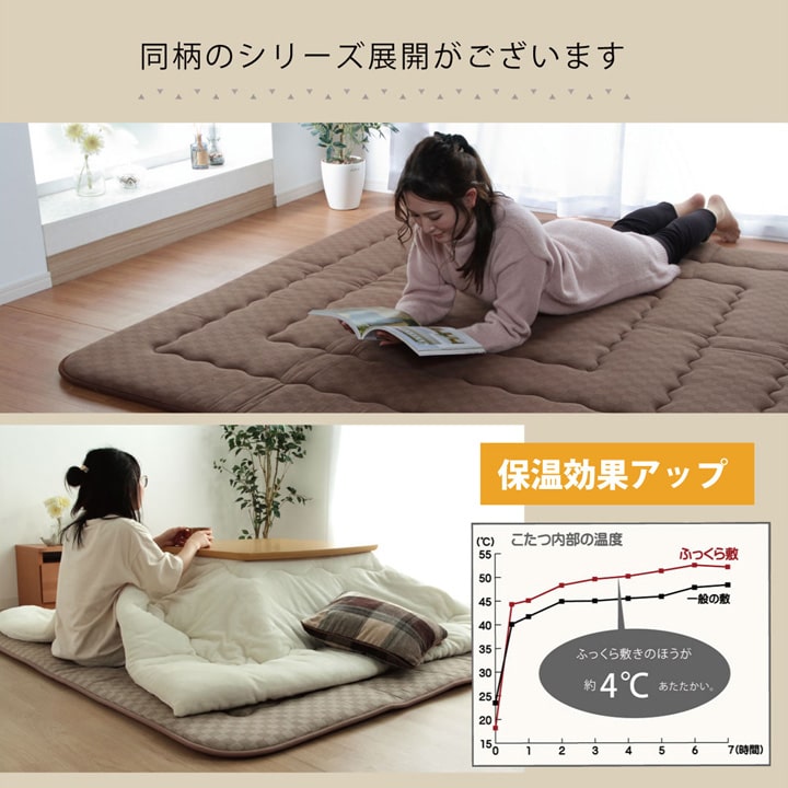 こたつ布団 単品 日本製 格子柄 約205×345cm【メーカー直送商品】
