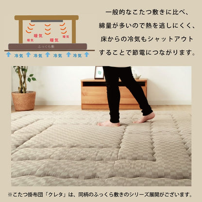 こたつ布団 単品 日本製 格子柄 約205×345cm【メーカー直送商品】