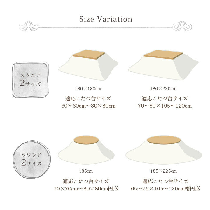 こたつ布団 楕円形 こたつ掛布団 こたつ掛け毛布 洗える おしゃれ かわいい コタツ布団 白 フェイクファー フランネル 省エネ 韓国インテリア 海外風 新生活 北欧 姫系 ふわふわ アイボリー 約185×225cm楕円