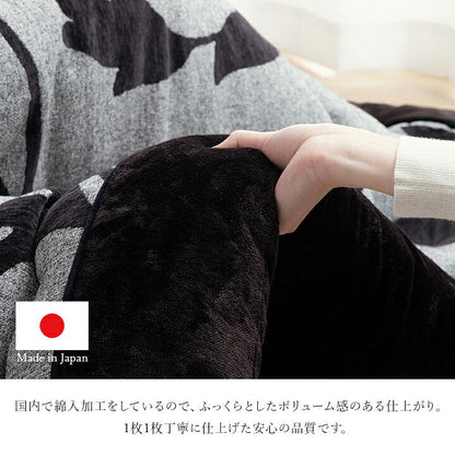 ルシオ フランネル 手洗い こたつ布団 リーフ 国産 フランネル 手洗い 約205×205cm【メーカー直送商品】