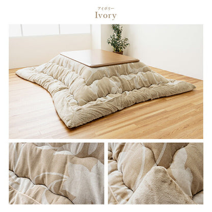 ルシオ フランネル 手洗い こたつ布団 リーフ 国産 フランネル 手洗い 約205×285cm【メーカー直送商品】