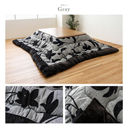 ルシオ フランネル 手洗い こたつ布団 リーフ 国産 フランネル 手洗い 約205×205cm【メーカー直送商品】