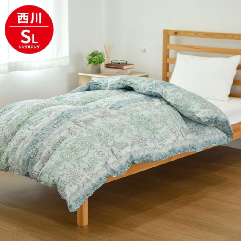 西川 ホワイトダウン90％ 1.0kg 日本製 シングル 羽毛布団 高品質 150×210cm