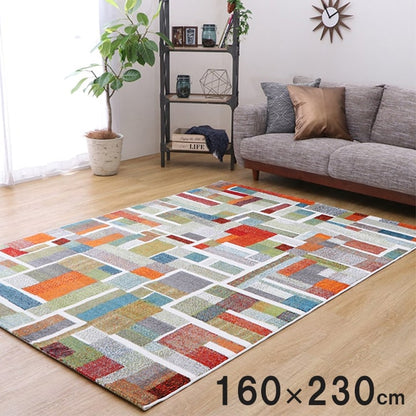 トルコ製 ウィルトン織りカーペット 幾何柄 約160×230cm【メーカー直送商品】