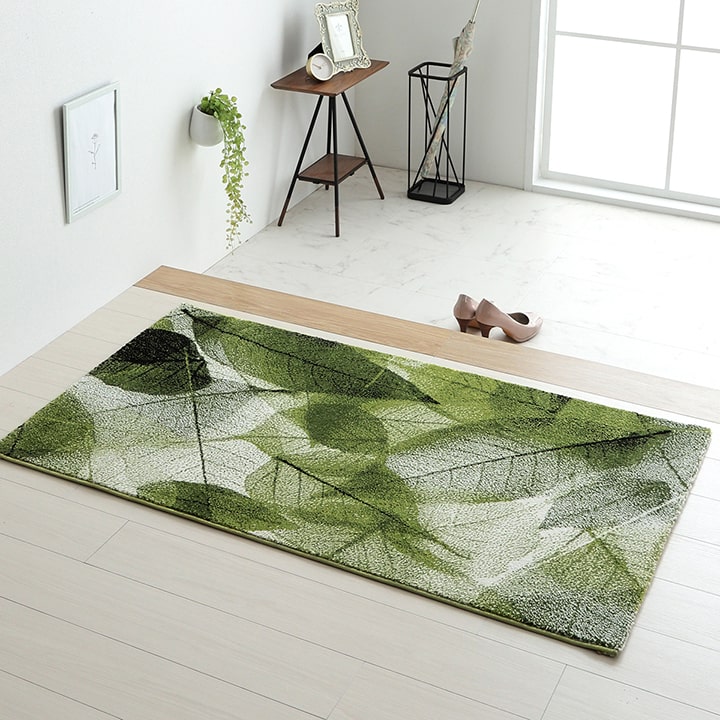 トルコ製 ウィルトン織カーペット 長方形 リーフ柄 約160×230cm【メーカー直送商品】