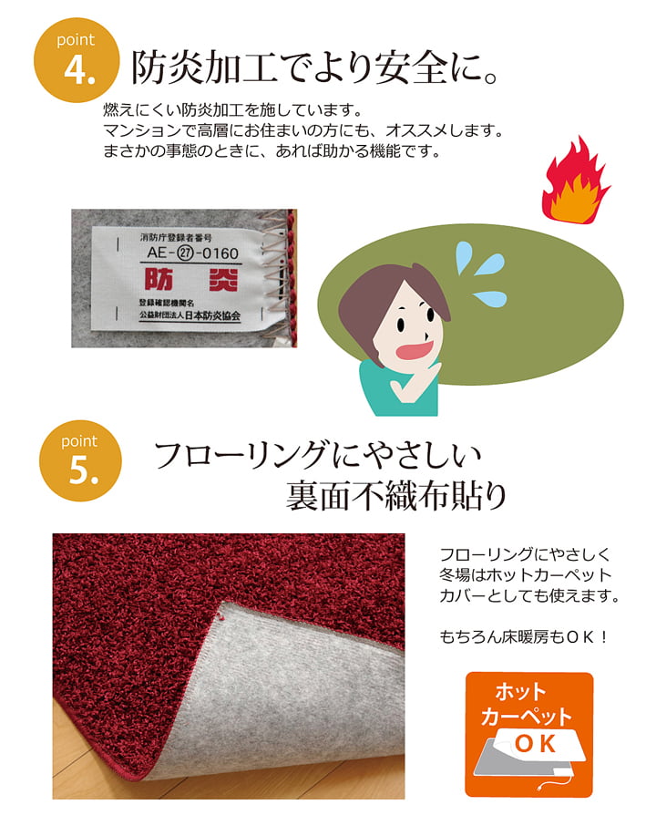 カーペット 防ダニ『シャンゼリゼ』約130×190cm【メーカー直送商品】