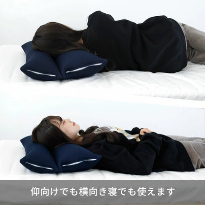 いびきをかきにくいまくら 特殊形状 丸洗いOK 高さ調整可能 日本製