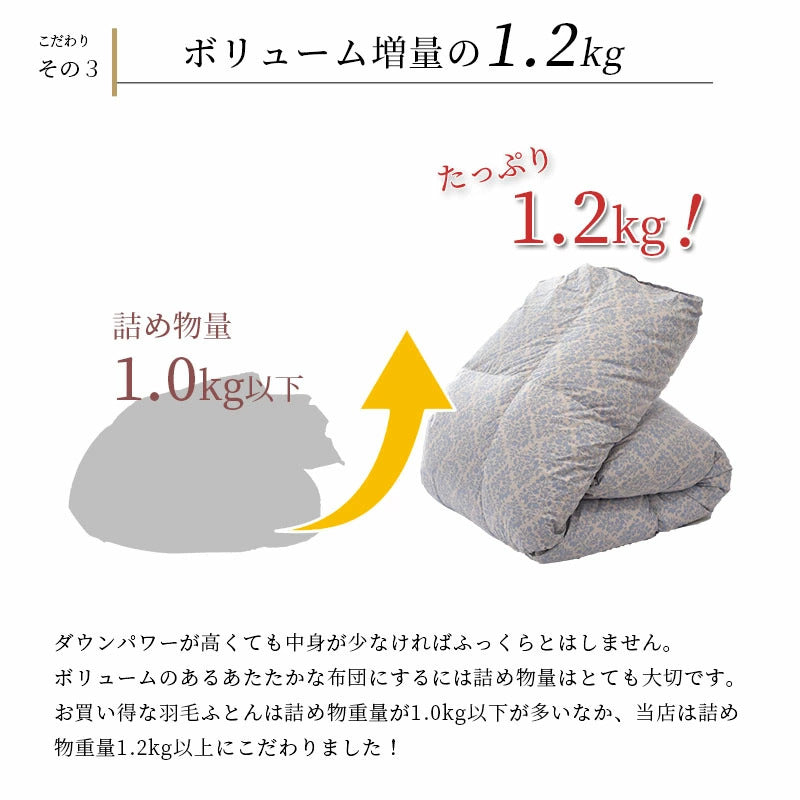 【不要布団回収無料】西川 ウクライナグレーマザーグース93％ 羽毛掛ふとん 1.2kg 綿65% ポリ35%