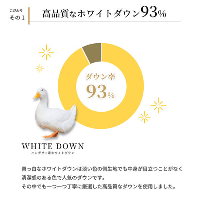 【長身向けロングサイズ】羽毛布団 ハンガリー産ホワイトダウン93% 150×230cm