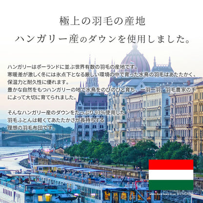 【長身向けロングサイズ】羽毛布団 ハンガリー産ホワイトダウン93% 150×230cm