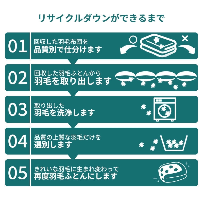 羽毛布団 シングル ダウン85％ DP350以上 日本製 エコダウン 環境にやさしい SDGs