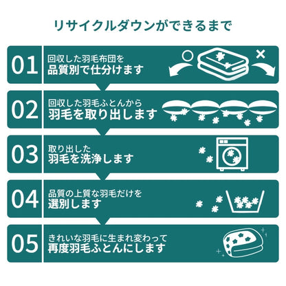 羽毛布団 シングル ダウン85％ DP350以上 日本製 エコダウン 環境にやさしい SDGs