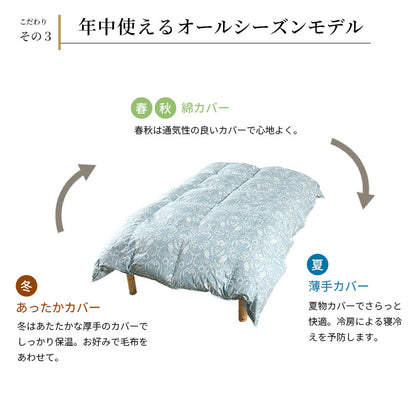 西川 ダウン70％ 寝具6点セット-S85 羽毛布団 羊毛混敷布団 枕 ふとんカバーセット