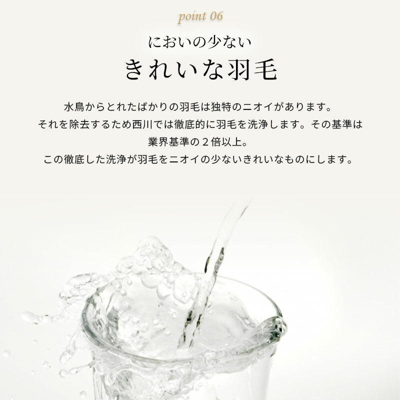 西川 ちょうどいい羽毛ふとん 日本製 オールシーズン使える あたたかいフレッシュアップ加工 ダウン70％ 収納ケース付き 日本製 シングル 羽毛布団 高品質 春 秋 掛けふとん あったかい 西川株式会社 150×210cm 羽毛掛け布団