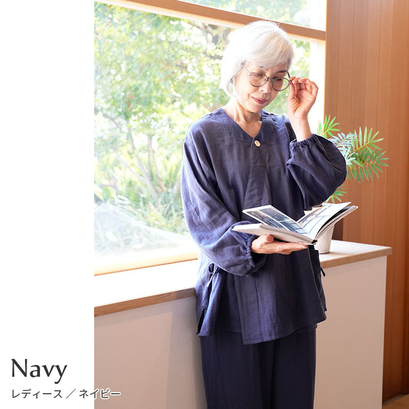 着る保湿クリーム 肌にやさしいルームウェア S93150-S93151 作務衣風パジャマ